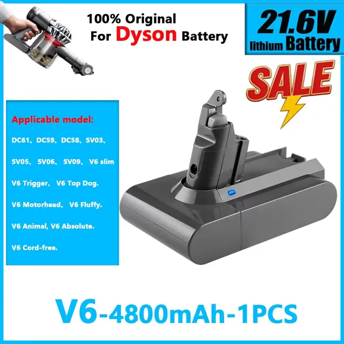 Batterie Li-ion rechargeable de haute qualité 21.6V pour aspirateur Dyson V8 Absolute V8 Animal SV10