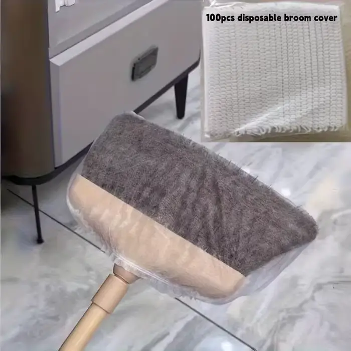 50 housses de balai jetables – Adsorption électrostatique pour cheveux et poussière