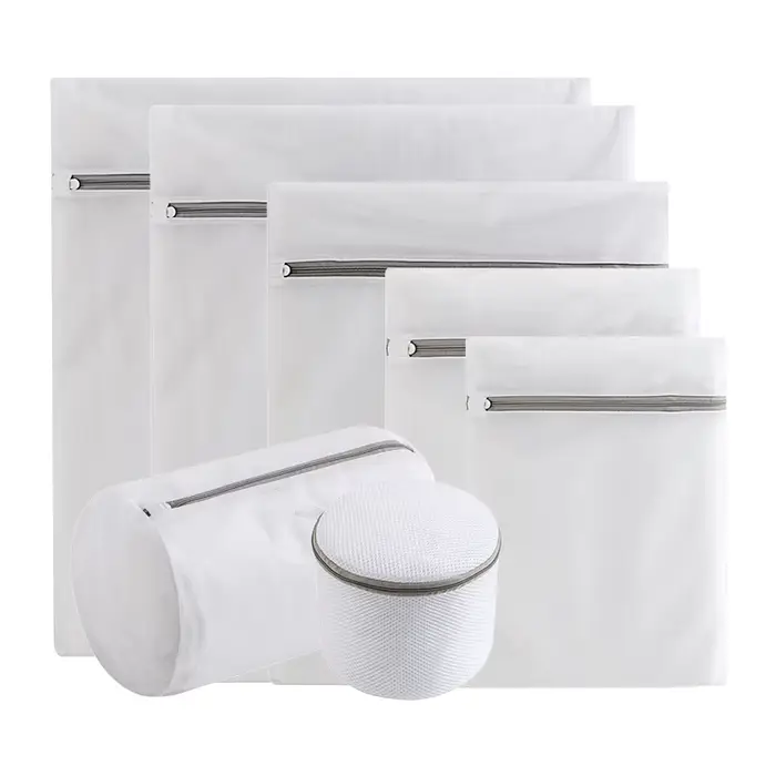 Paquet de 4 sacs à linge en maille fine pour machines à laver à domicile