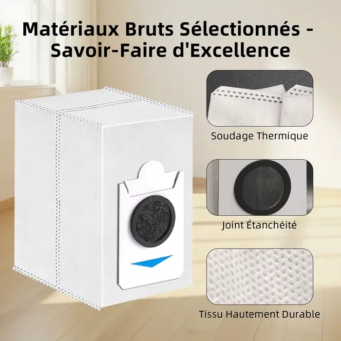 Paquet de 12 sacs à poussière compatibles uniquement avec l'aspirateur Robot complet ECOVACS DEEBOT X2 COMBO / T30S