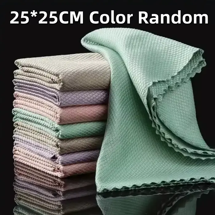 Chiffon de nettoyage de verre en microfibre, 5/10 pièces, non pelucheux, nettoie rapidement les fenê