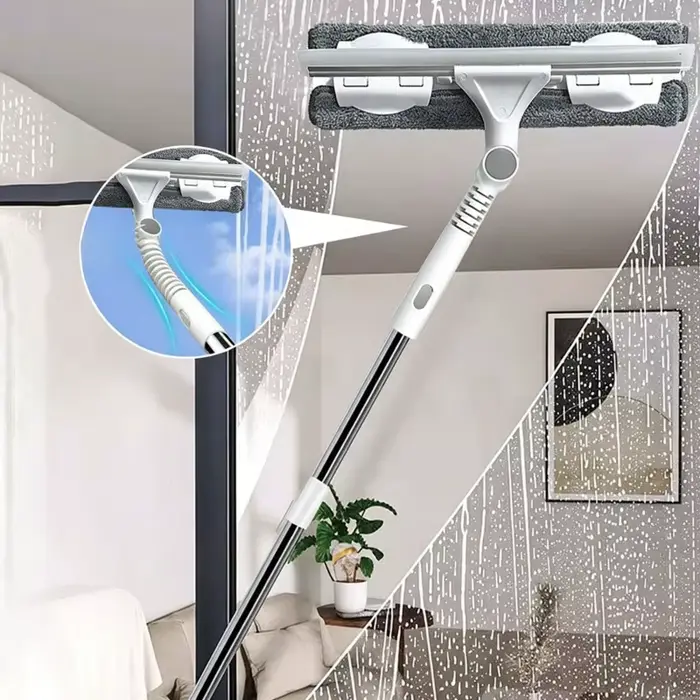 Outil de nettoyage de vitres double face BSEVB avec manche extensible - Nettoyeur de vitres multifon