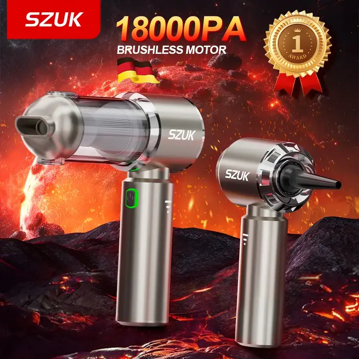 Aspirateur de voiture SZUK, puissant souffleur d'air portatif, 18000PA, sans fil, machine de nettoyage portable, mini aspirateur aspirateur pour voiture aspirateur voiture souffleur air puissant