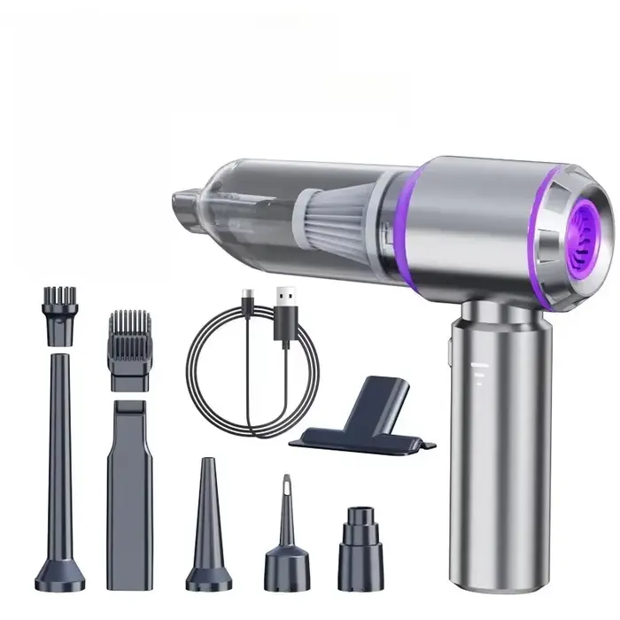 Aspirateur de voiture portable haute puissance, moteur sans balais sans fil, dépoussiéreur d'air inj