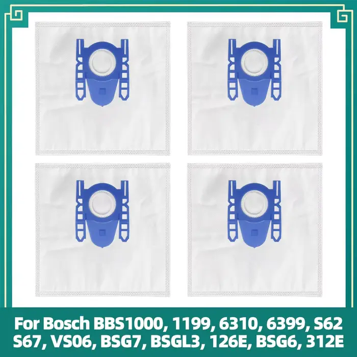 Sac à poussière de rechange compatible avec l’aspirateur Bosch BBS1000 1199 6310 6399 S62 S67 VS06 B