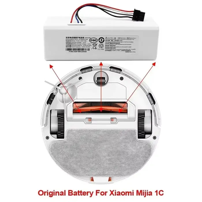 Pour Xiaomi Robot batterie 1C P1904-4S1P-MM Mijia Mi aspirateur balayage vadrouille Robot batterie de remplacement 12800mAh
