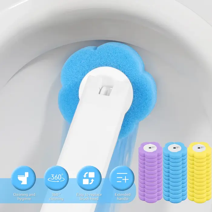 Brosse de toilette jetable murale avec tête de rechange