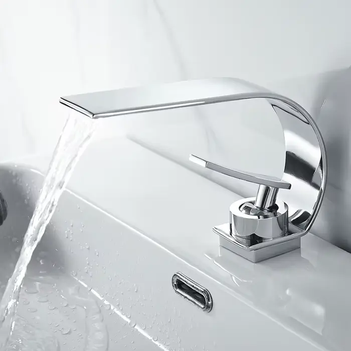 Cascade c croissant de lune courbé robinet chaud et froid lavabo créatif salle de bain toilette