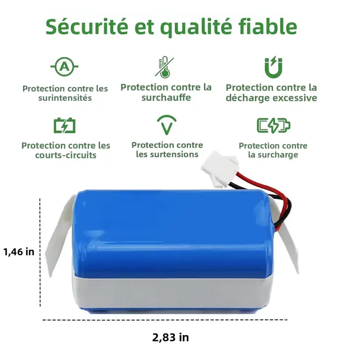 Nouvelle batterie de remplacement pour aspirateur robot Lefant M210 M210B M210P M213 M213S M201 M301