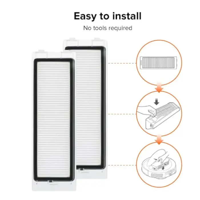 Accessoires d'origine Roborock, filtre lavable * 2 pièces pour aspirateur robot Roborock Q Revo/P10