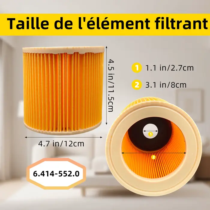 10 sacs d'aspirateur + 1 filtre adapté pour Karcher KFI 357 I WD 2 Plus WD 2