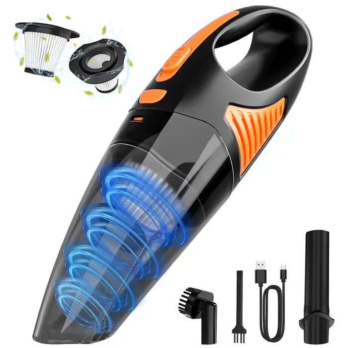 Aspirateur de voiture Portable sans fil Rechargeable, petit Mini aspirateur à main à double usage po