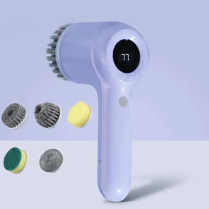Brosse de nettoyage rotative électrique USB, avec 5 têtes de brosse, brosse de nettoyage électrique,