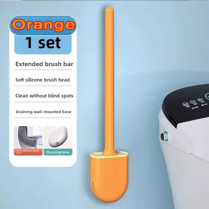 Brosse de Toilette Flexible en Silicone pour HOBooks, Accessoire de Salle de Bain avec Long Manche