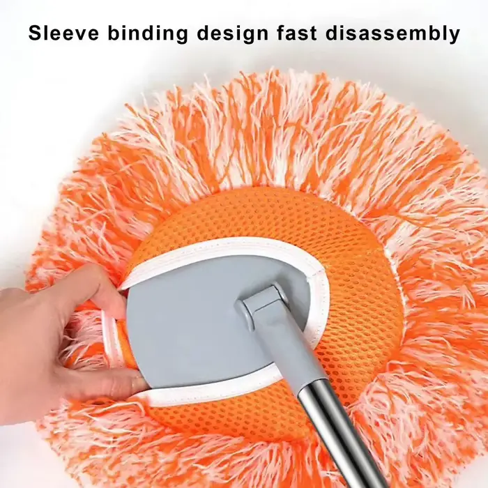Vadrouille à manche long 360 ° Chiffon de nettoyage rotatif en microfibre, utilisation sèche et humide, brosse à récurer la poussière des sols du plafond, fournitures de nettoyage ménager