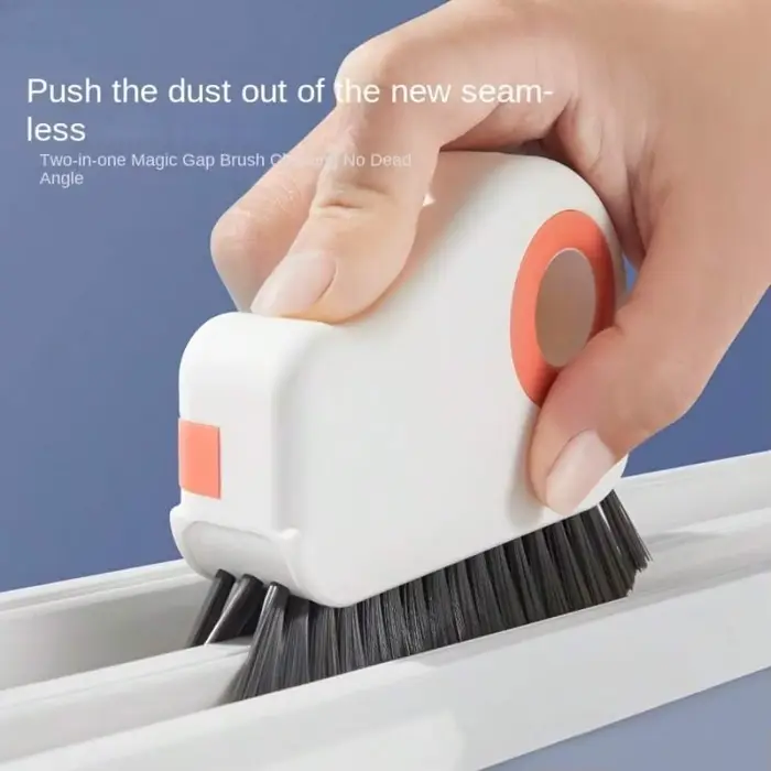 Brosse de nettoyage de rails de fenêtre détachable 2 en 1