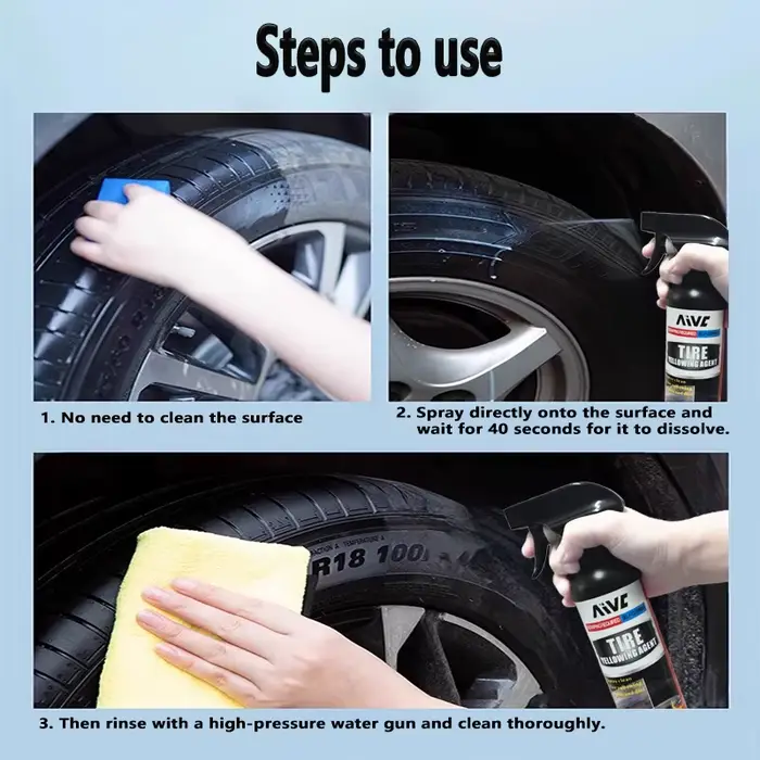 Nettoyeur de pneus de voiture professionnel agent anti-jaunissement et rénovation du caoutchouc pour un nettoyage rapide et une protection durable du véhicule