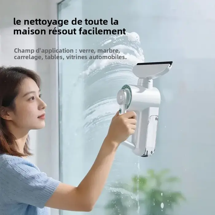 Nettoyeur de vitres électrique sans fil, grattoir en silicone souple absorbant l'eau, grattoir pour nettoyer les vitres, rechargeable par USB