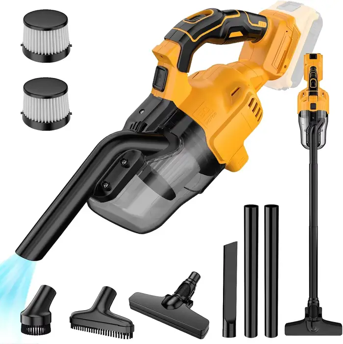 Aspirateur sans fil pour batterie Dewalt 20V, aspirateur à main Portable avec 2 filtres HEPA, 4 buse