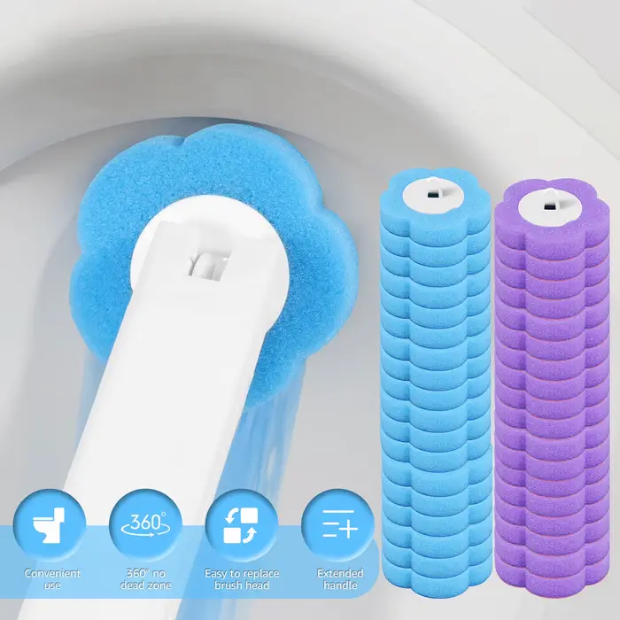 Kit de nettoyage de tête de rechange jetable pour brosse de toilette