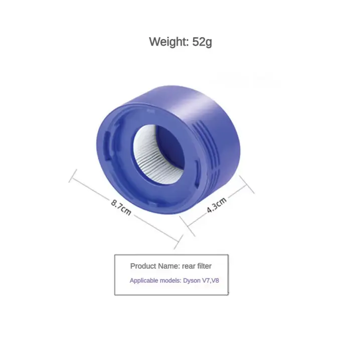 Pré-filtre et post-filtre de remplacement pour aspirateurs Dyson V7 V8