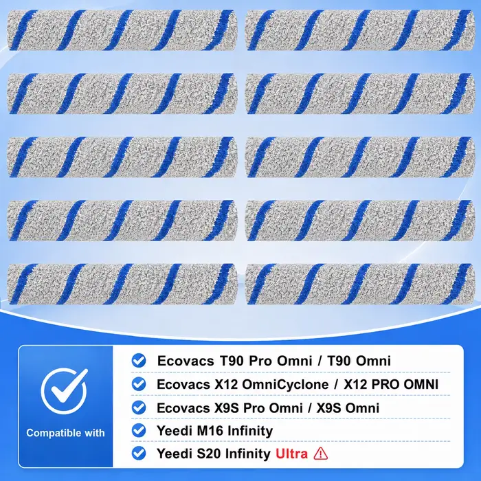 Serpillière à rouleau compatible avec Ecovacs T90 Pro Omni/ T90 Omni