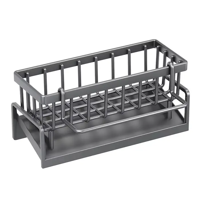 Étagère à épices compacte à fixer sur robinet – Organisateur d'évier avec égouttoir – Rangement de cuisine peu encombrant pour ustensiles/accessoires