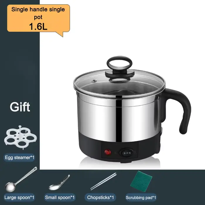 Pot électrique multi-cuiseur en acier inoxydable, poêle antiadhésive domestique, marmite simple/Doub