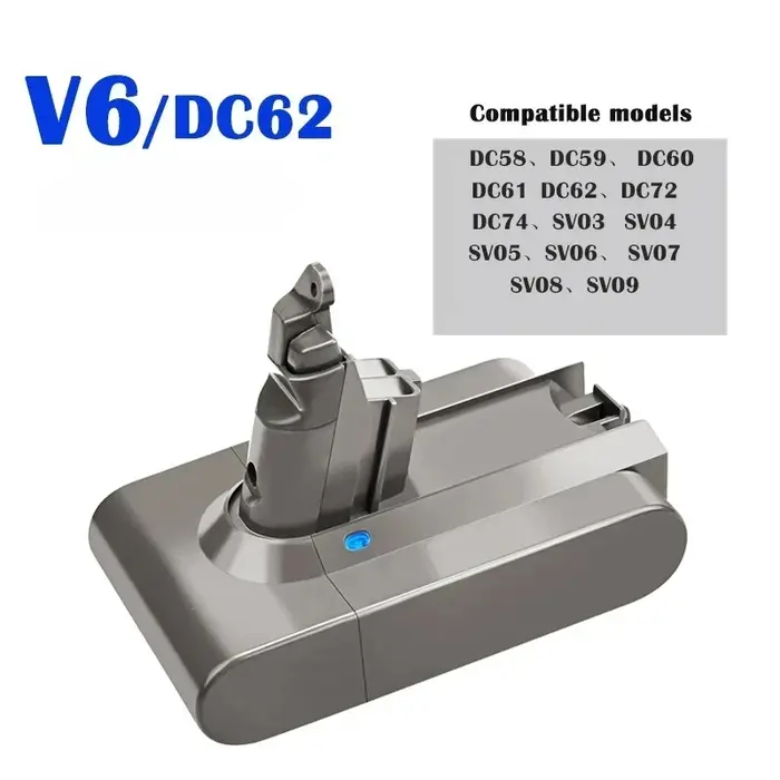 Batterie d'aspirateur rechargeable pour Dyson V6 V7 V8 V10Series SV09 SV10 SV11 SV12 DC62 Absolute Fluffy Animal Pro