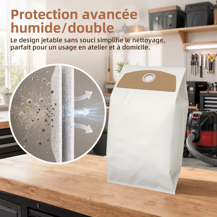 Sacs d'aspirateur pour Bosch GAS 18V-6 LS Professional