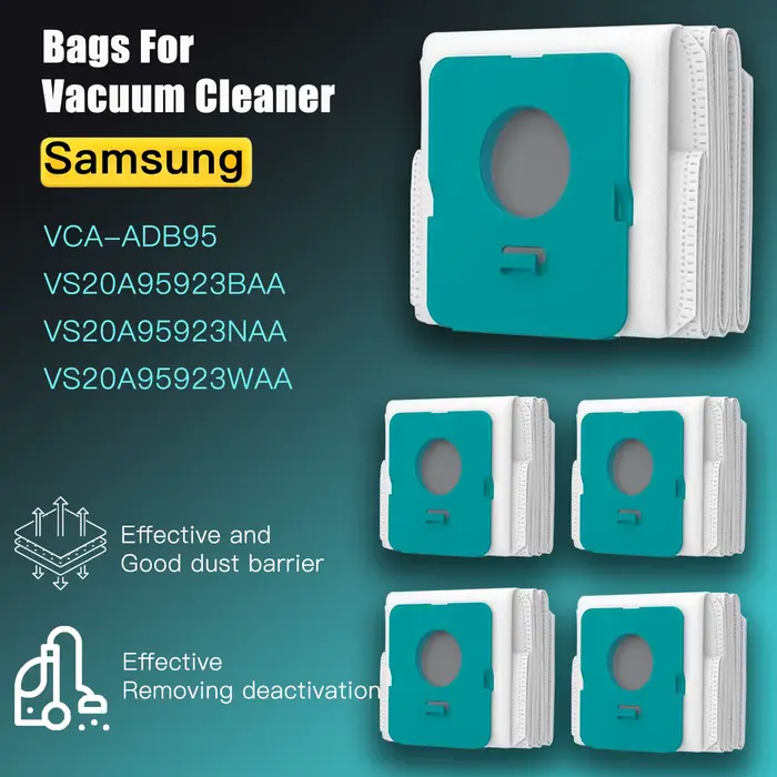 5x sacs à poussière pour aspirateur robot Samsung Bespoke VCA-ADB95 VS20A95923W, sacs à poussière ha