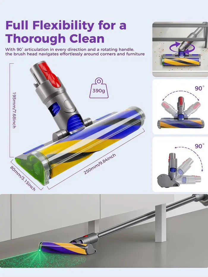 Tête de nettoyage optique LED V15 pour aspirateur Dyson V15 V11 V10 V8 V7