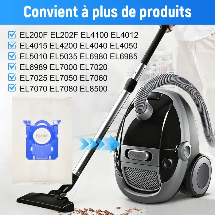 Sac de remplacement Compatible pour AEG GR206S pour Philips pour Volta pour Tornado pour Electrolux s-bag aspirateur classique EL200F EL8500