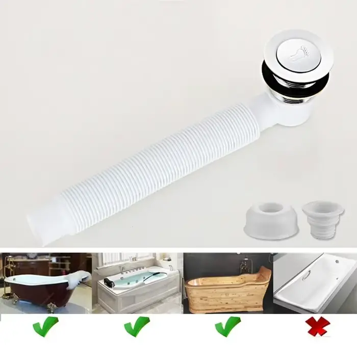 Bricolage baignoire ressort vers les égouts bain douche bassin évier filtre de vidange crépine déchets fini égouttoir