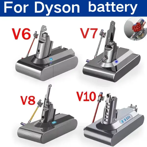 Batterie rechargeable pour aspirateur Dyson V6 V7 V8 V10 V11Series SV07 SV09 SV10 SV12 DC62 Absolute Fluffy Animal Pro Bateria