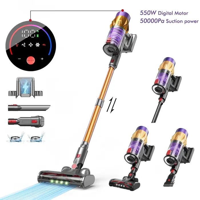 Armo V18 Aspirateur portatif sans fil 50kPa puissance 550w moteur numérique puissant 6 en 1