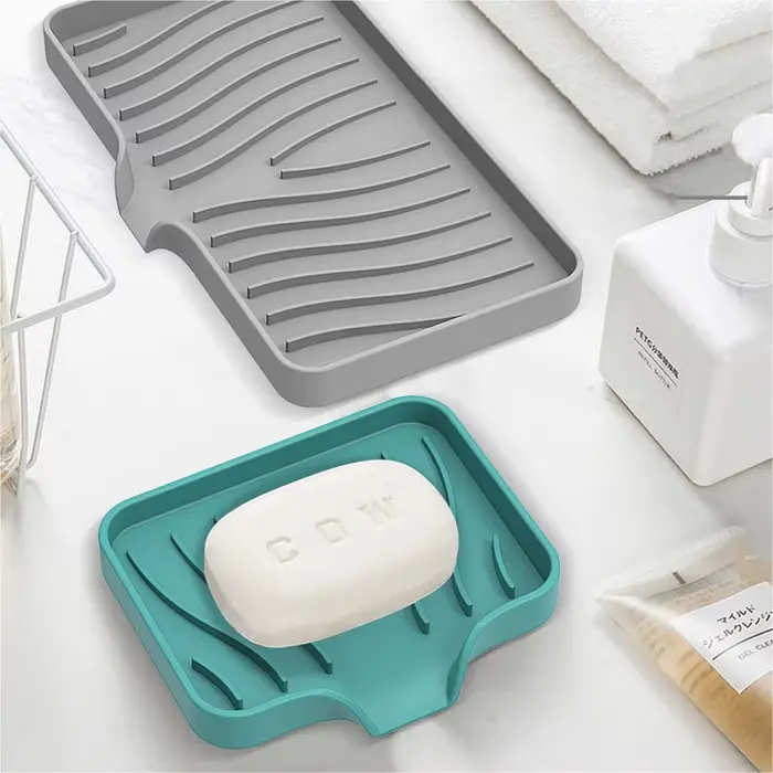 Boîte à savon de vidange en Silicone, 1 paquet, cuisine salle de bains, plateau d'évier antidérapant