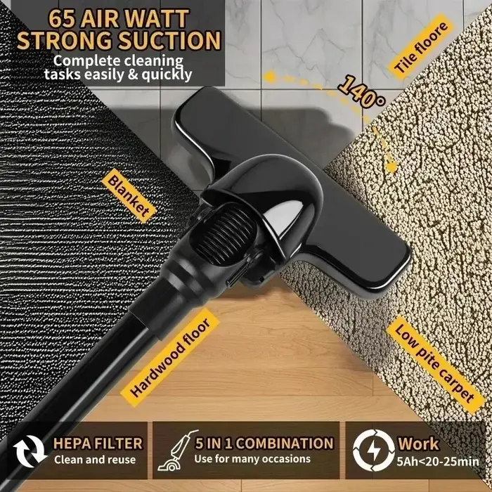 Aspirateur DCV501 adapté aux coins difficiles d'accès, aux maisons, aux tapis et aux autres lieux nécessitant un nettoyage, compatible avec la batterie Dewalt