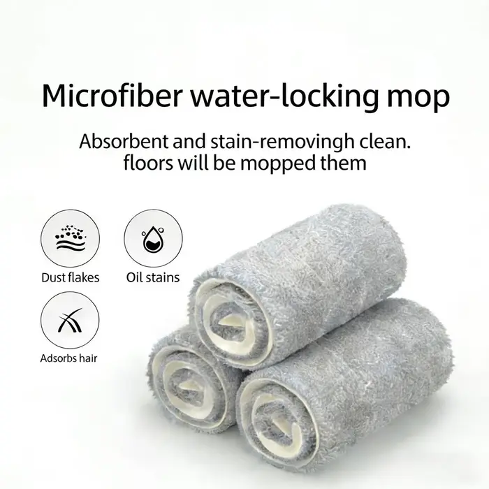Serpillère plate pour la maison qui peut être nettoyée sans lavage à la main - Ensemble seau