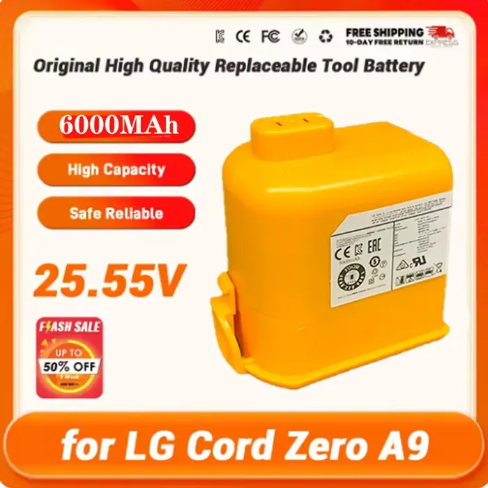 Bonne batterie d'aspirateur 6000mAh pour LG Cord Zero A9