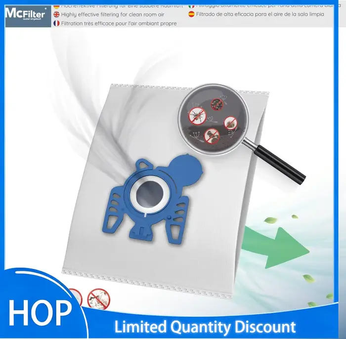 Pack de sacs d'aspirateur 3D Airclean FJM compatibles avec l'aspirateur Miele FJM