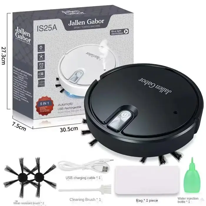 Aspirateur robot intelligent sans fil 5-en-1 multifonctionnel, super silencieux, aspirant, nettoyant et humidificateur pour usage domestique, appareil électroménager