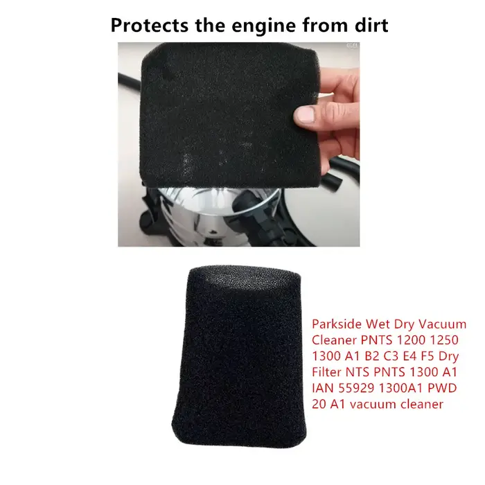 Filtre de support en mousse compatible avec aspirateur sec Parkside