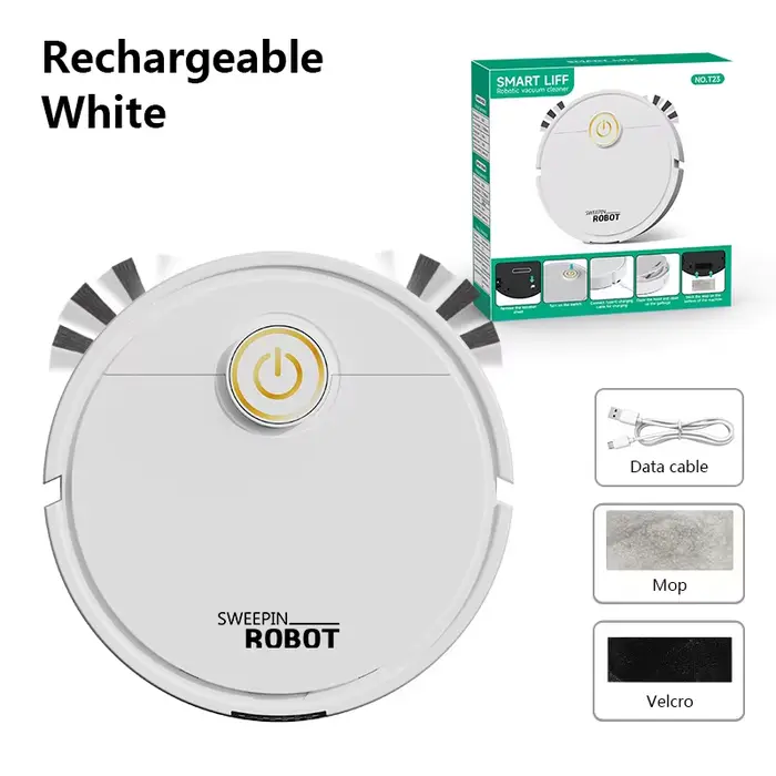 Robot de nettoyage automatique 3 en 1, aspirateur, serpillière, nettoyage des sols, rechargeable par