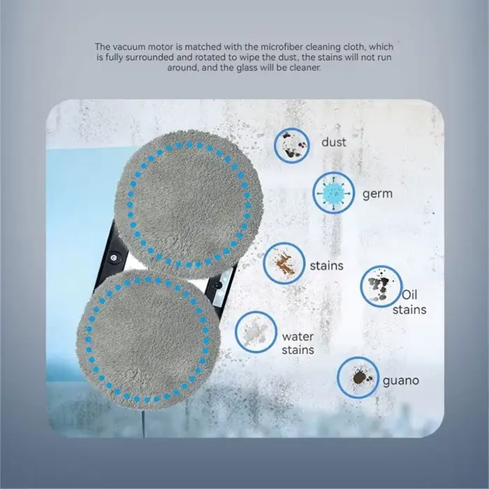 Tampons de nettoyage en microfibre pour HUTT DDC5 DDC55, chiffon lavable de 14.5cm pour nettoyeur de vitres de plongée, Robot rond, chiffon anti-poussière