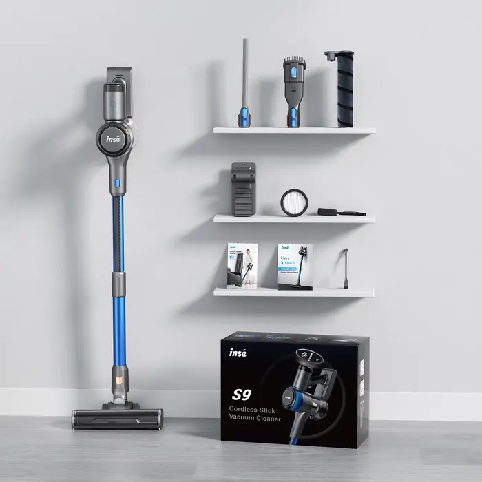 INSE-Aspirateur sans fil avec affichage LED, aspirateur à réglage intelligent, aspirateur pour tapis