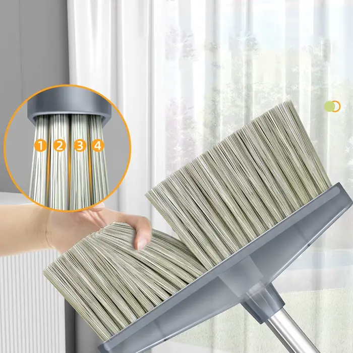 Kit de balai et pelle à poussière avec brosse à long manche pour la maison et la chambre