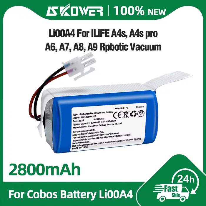 SKOWER – batterie pour aspirateur Robot ILIFE A4 A4s Pro A6 A7 A8 A9 a10s V7 V7s Plus W400 W450 X620