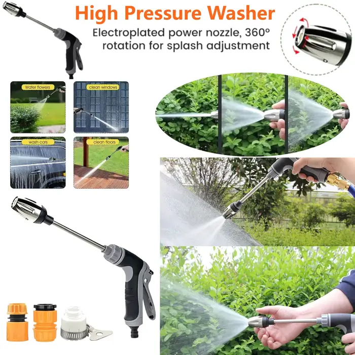 Nettoyeur haute pression portatif avec 360 ° Pistolet de lavage électrique