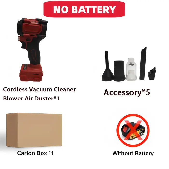 Pour aspirateur sans fil Milwaukee 18V à batterie, 3 vitesses, sans balais, souffleur d'air 85000 tr